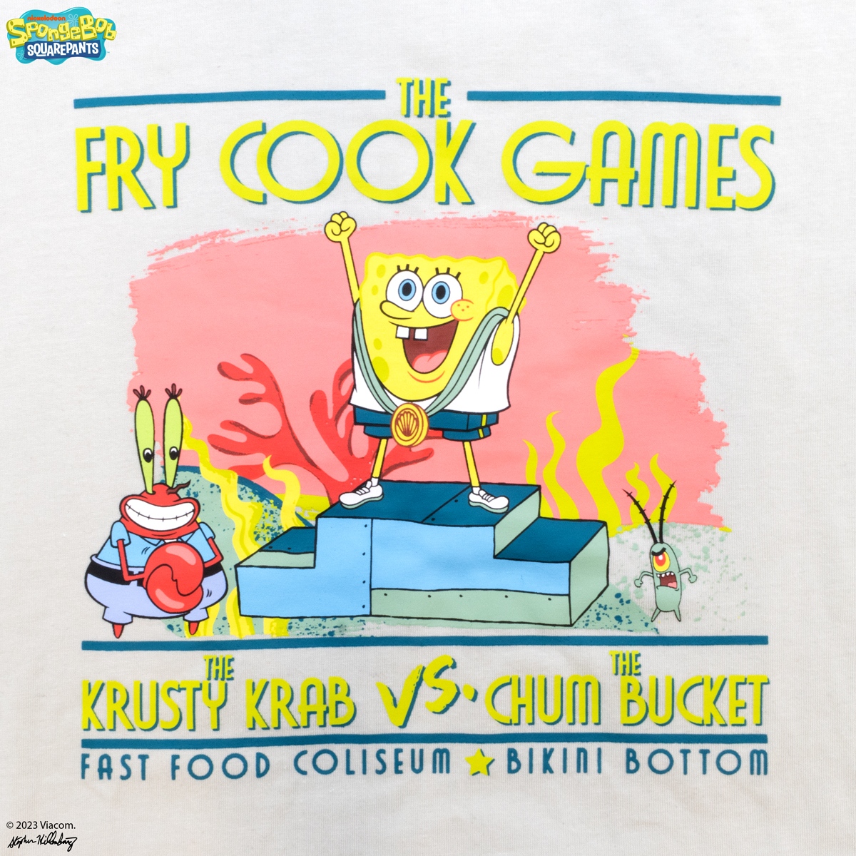 shopculturefly's tweet photo. 🎺 Let the Fry Cook Games begin! 🎺

Get this SpongeBob SquarePants tee exclusively inside this quarter's Bikini Bottom Box! Pre-order now: https://t.co/5ZLZOGsCBi https://t.co/hLDHPAxYMg