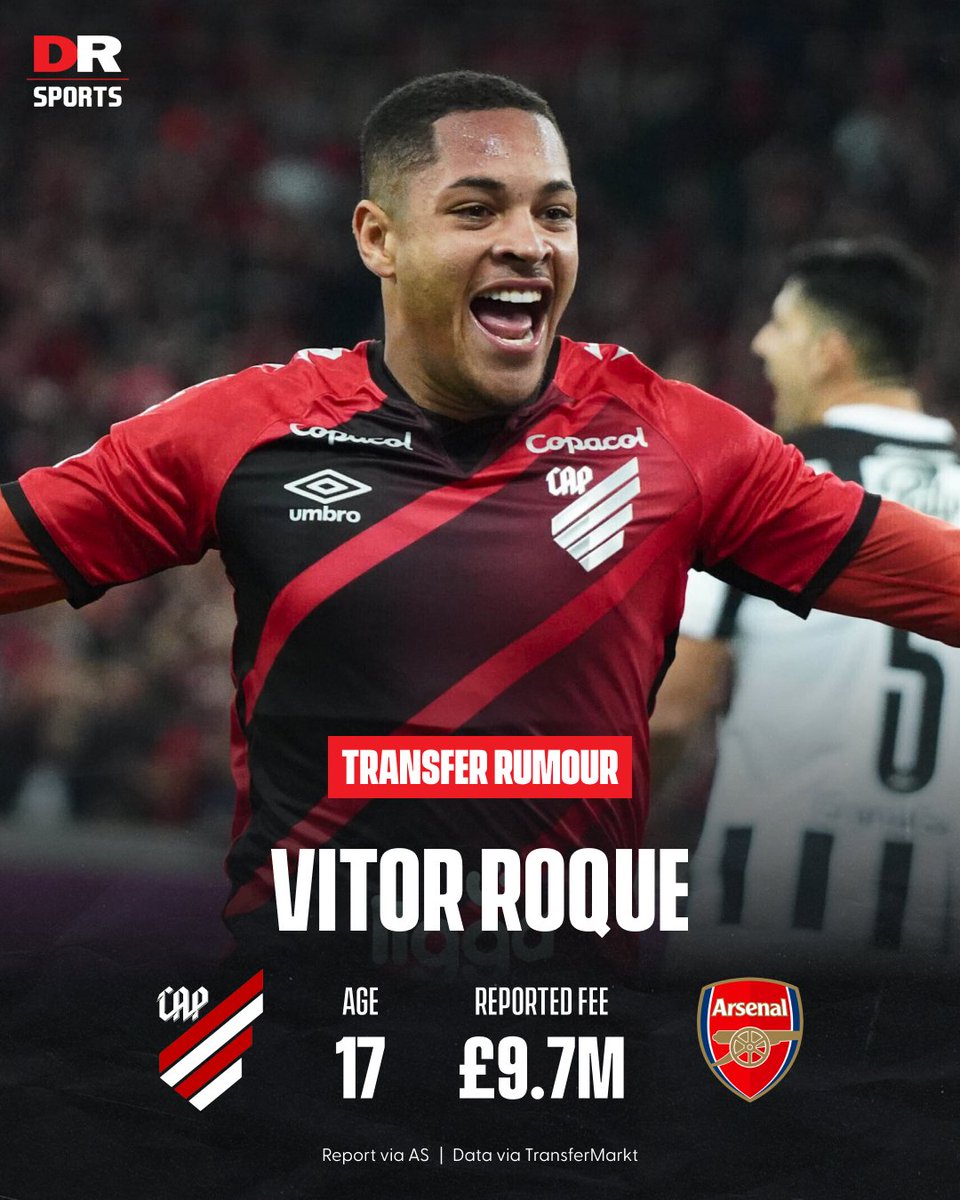 Transfermarkt.co.uk on X: 17-year-old Athletico Paranaense forward Vitor  Roque is said to be on Arsenal's summer transfer list. 👀 The talented  youngster recently helped Brazil win the South American Under-20  Championship. 🇧🇷🔥