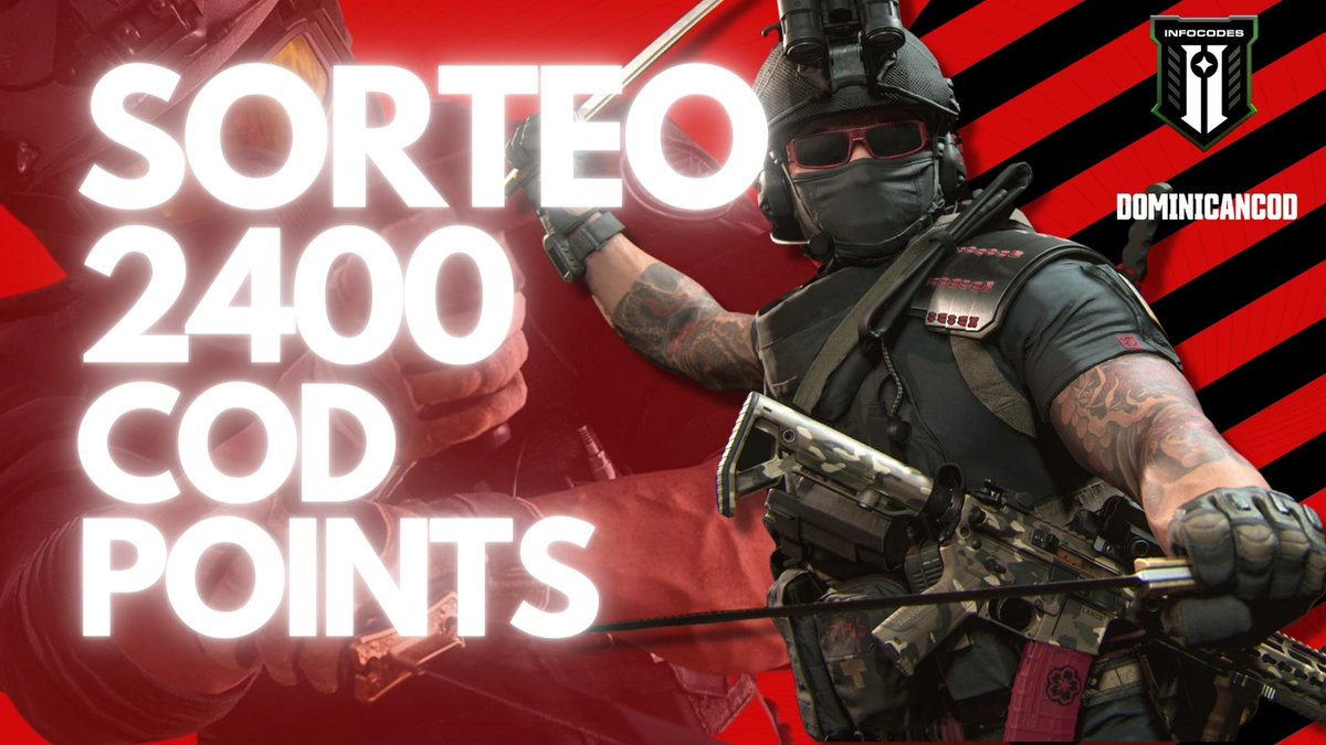 🚨SORTEO de 2.400 CoD Points para todo el mundo y para cualquier plataforma!

⚠️Requisitos obligatorios para participar:
— Seguirnos <a href="/DOMINICANCOD_/">DOMINICANCOD</a> &amp; <a href="/InfoCoDES_/">InfoCoDES</a> 
— Dar RT

Finaliza el 21 de febrero, suerte! El ganador se publicará en respuesta a este tweet.