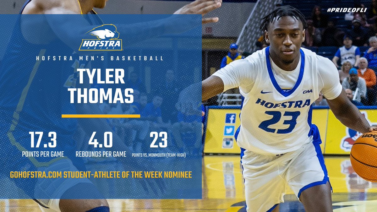 This week's nominees for the <a href="/ArmyROTC/">Army ROTC</a> GoHofstra.com Student-Athlete of the Week are...

🦁| Katie Kelly, Women's Lacrosse
🦁| Abraham Longosiwa, Men's Indoor Track
🦁| Trey Rogers, Wrestling
🦁| Tyler Thomas, Men's Basketball

VOTE in our poll below! 🗳

#PrideOfLI