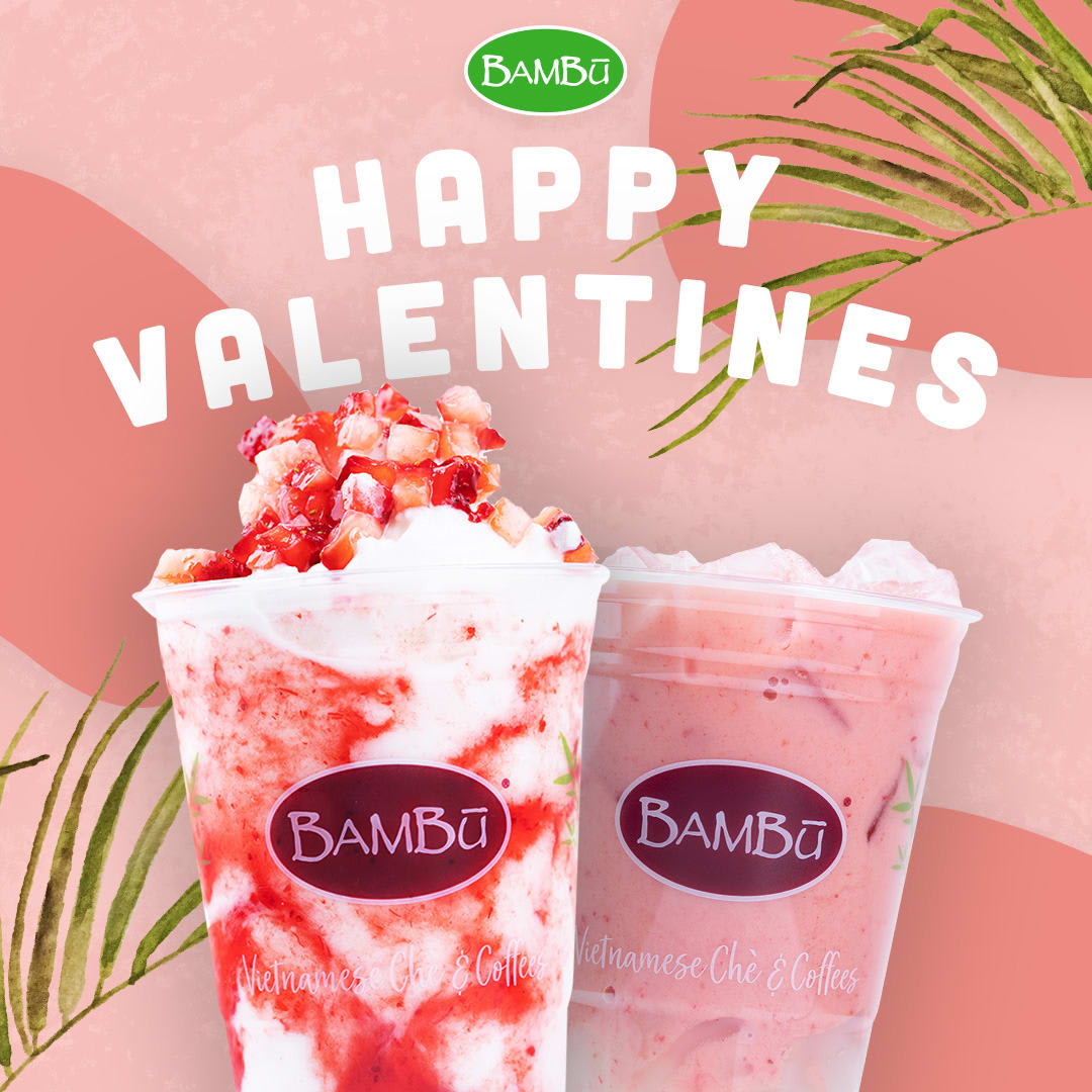 Happy Valentines! Treat you and your loved one with a sweet Bambu drinks this Valentine ❤️
#boba #che #realfruittea #realfruitssmoothies #vietcoffee #bambu #realfruit #milktea #bambudesserts