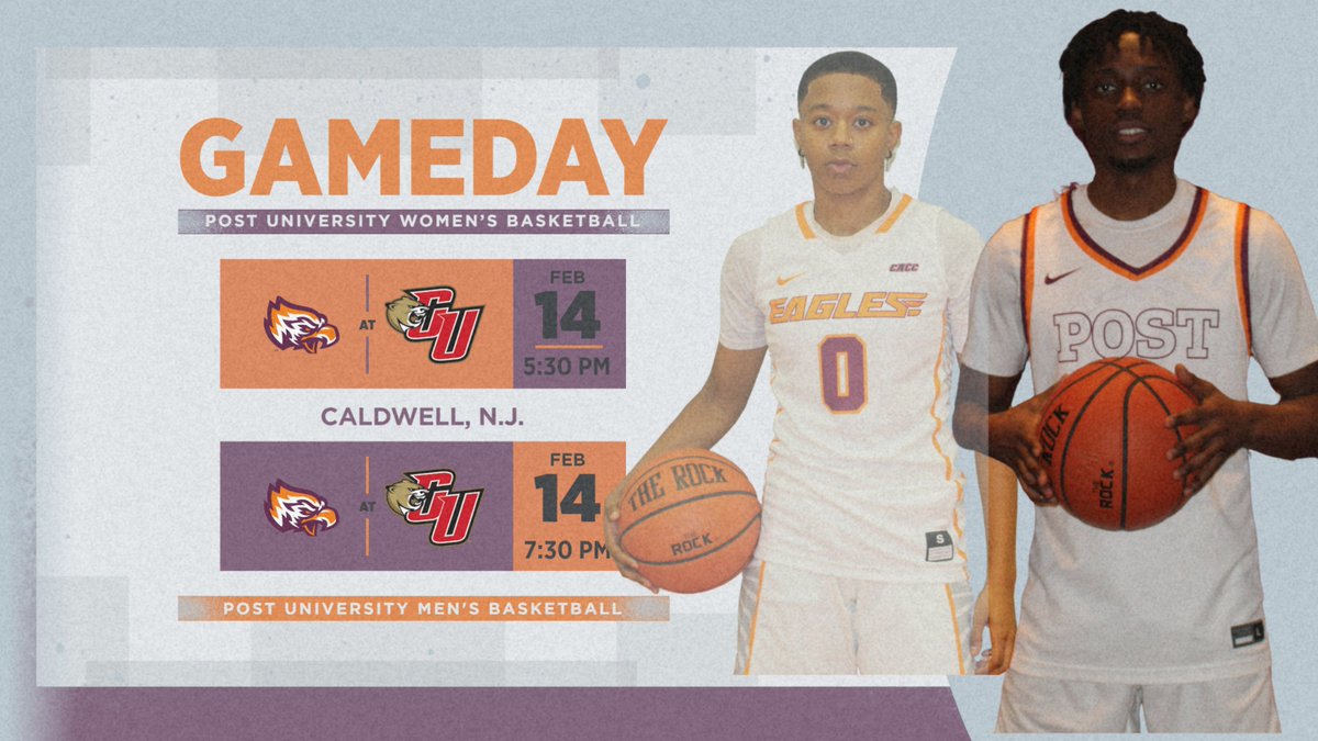 Big CACC North matchups tonight as the @postwbb and @post_eagles_mbb head to Caldwell to take on the Cougars. The women look to continue their hot play and maintain first place. For the men, a win clinches a CACC Tournament berth! #SOAREAGLE