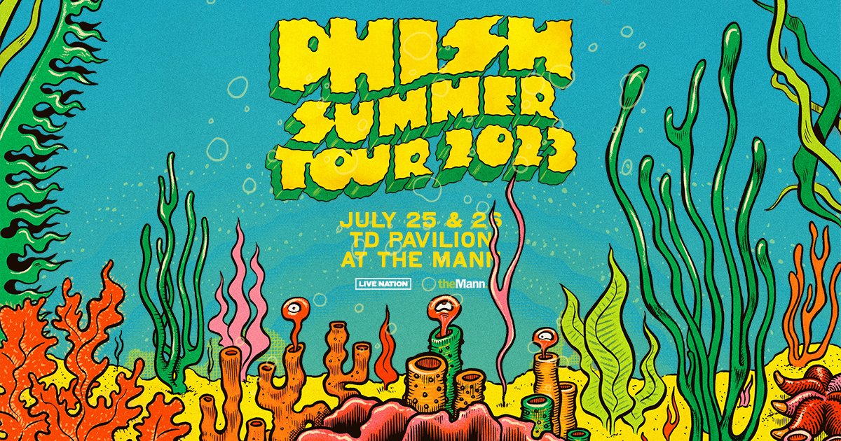 HighmarkMann's tweet image. 𝙅𝙐𝙎𝙏 𝘼𝙉𝙉𝙊𝙐𝙉𝘾𝙀𝘿 🐠⭕️ @phish is coming back to the Mann! Don't miss their return to our stage this summer for another double-header on July 25 &amp;amp; 26. Tickets on sale Friday, March 3 @ 10AM: MannCenter.org/Phish