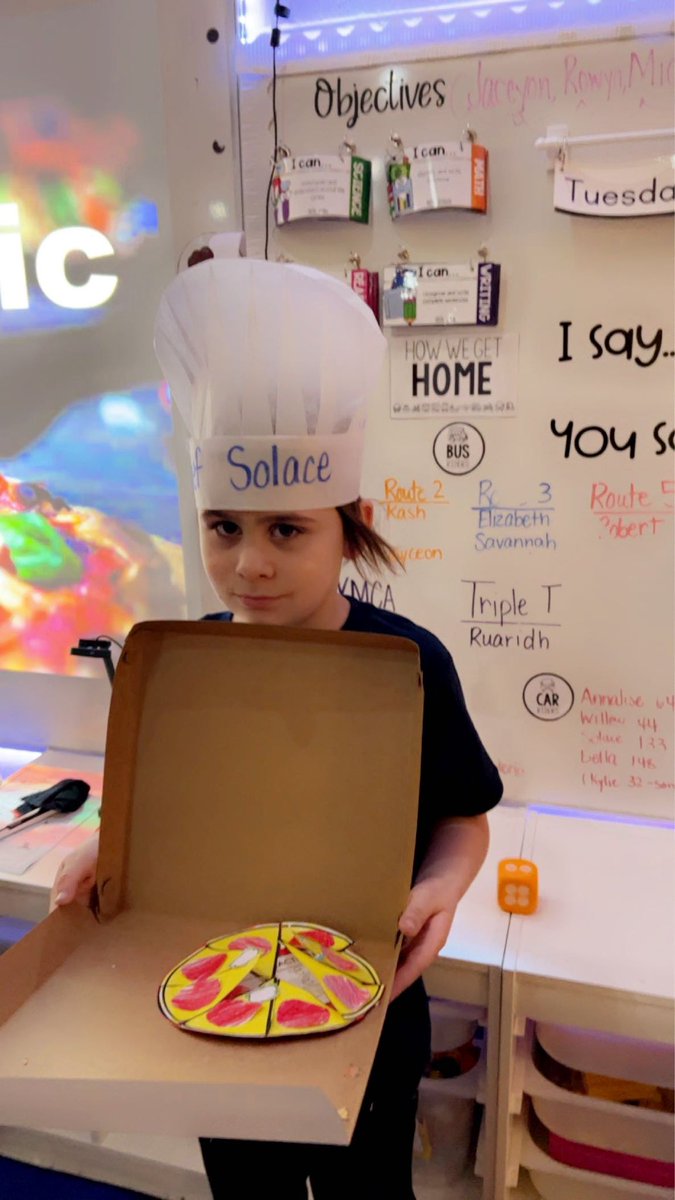 jillparaska's tweet photo. Learning about fractions in Mrs. Kessinger’s second grade with pizza! #kseSHARKS #BuildingtheBestSPS @eck1107 https://t.co/PdcDZmFRrg