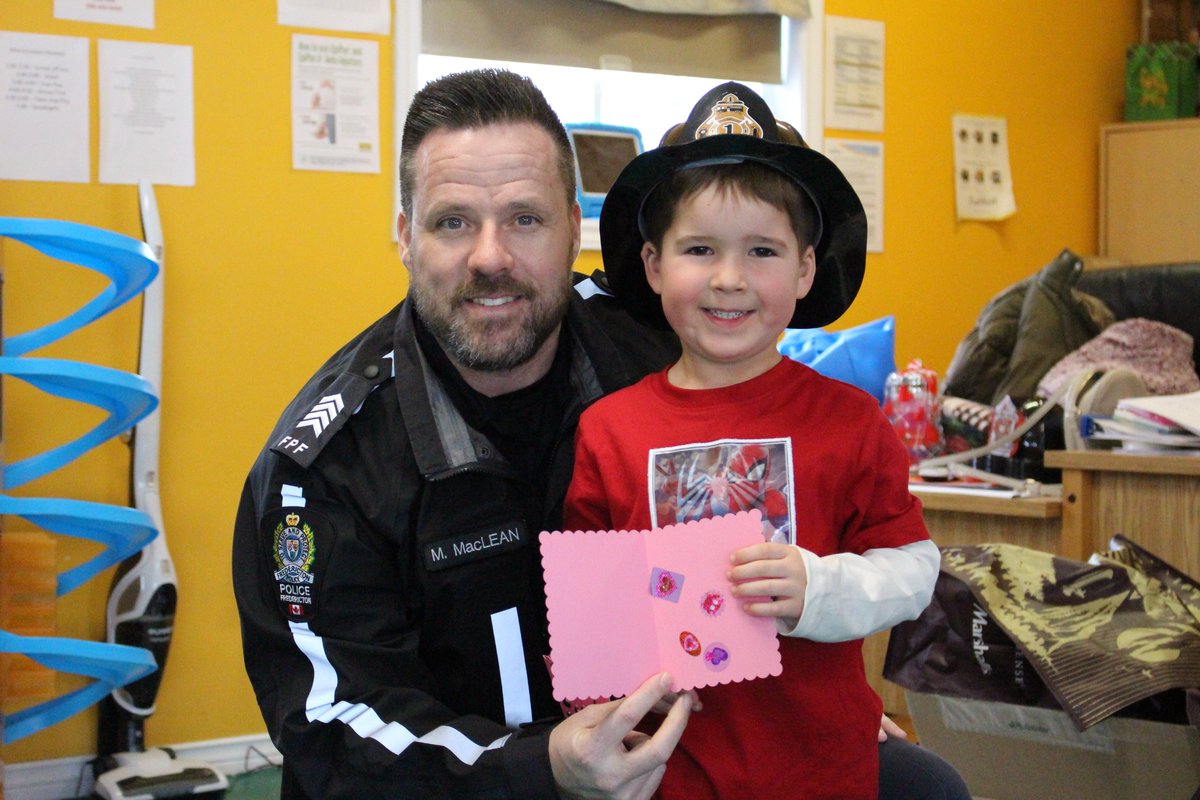 FPF was feeling the love today as members visited the preschool group at Creative Childcare. The children learned about policing this week as part of a community project &amp; today presented the Valentines cards they made.  
Happy Valentine's Day from the Fredericton Police Force!