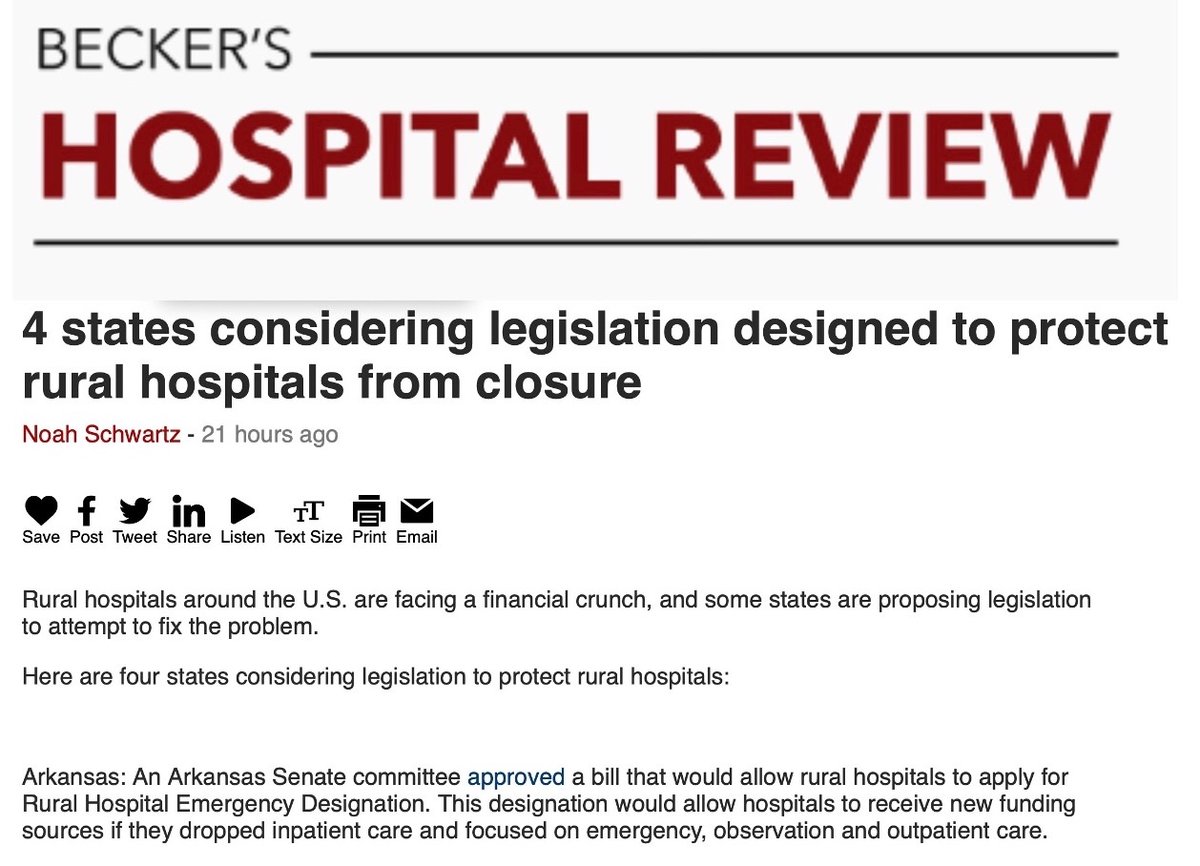 These are constructive steps but don’t address #ruralhospitals’ basic problems such as workforce shortages, aging infrastructure, few patients, prevalence of Medicaid/Medicare/uninsured patients.  Big problems demand big solutions! bit.ly/3YSNBzV