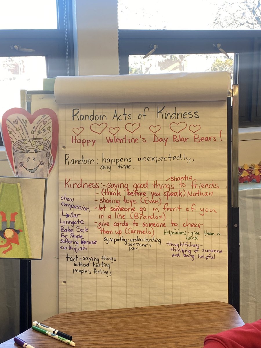 Talking and reading about random acts of kindness on Valentine’s Day! <a href="/lynngate_tdsb/">LynngatePS_TDSB</a> <a href="/LC2_TDSB/">Learning Centre 2</a>