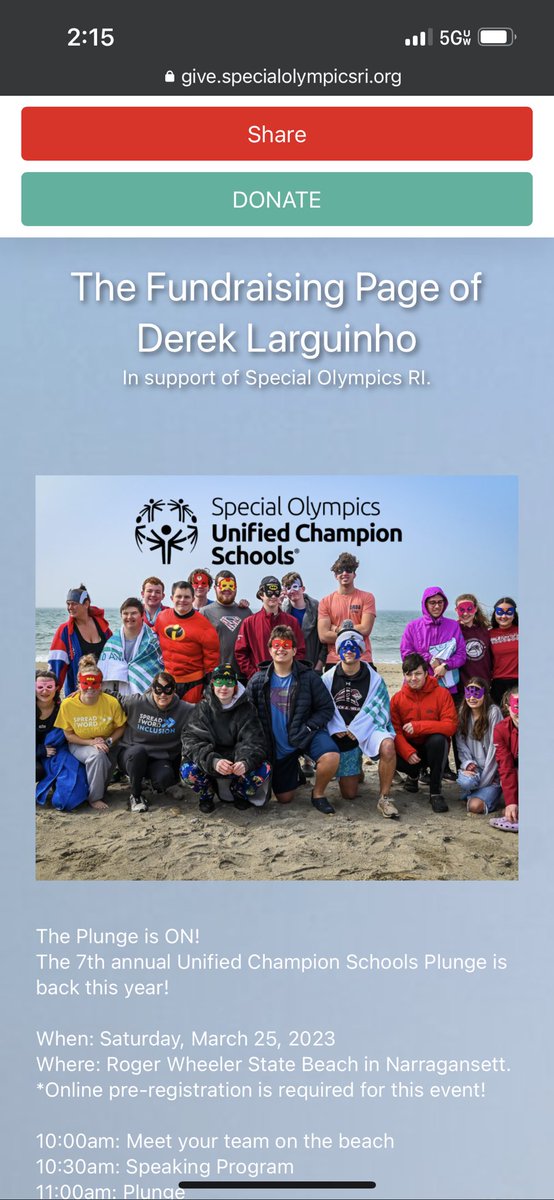 Come out to support ASFMS and the Special Olympics by plunging with us on March 25th! If you can’t, feel free to donate here give.specialolympicsri.org/participants/2…