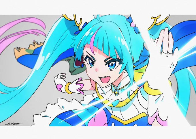 朝の落書き!の、つもりが色まで付けてしまったキュアスカイ 