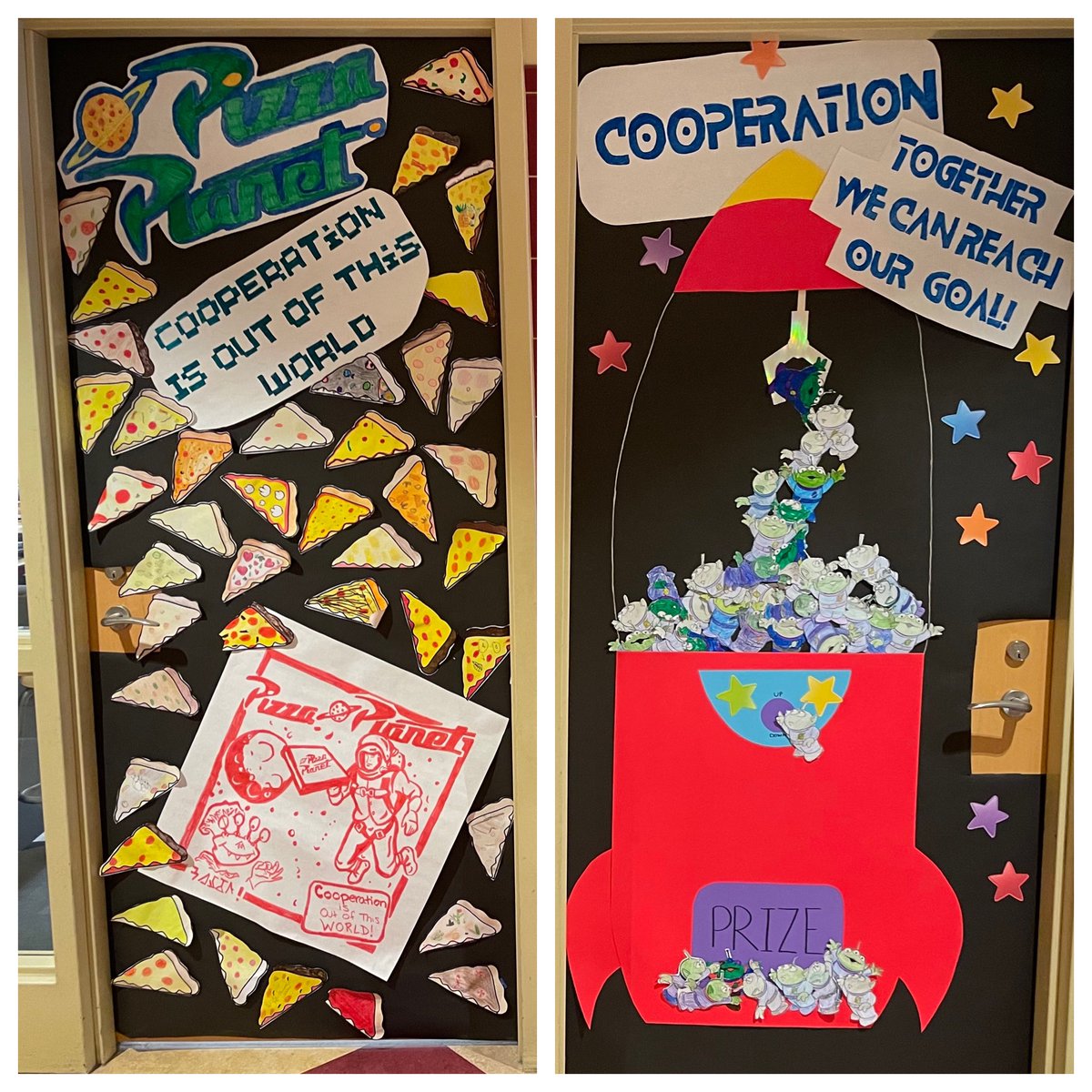 6 Silver is ready for #WeAreSherwood's Door Decorating Contest. We chose Cooperation as our Core Value. #ShrewsburyLearns