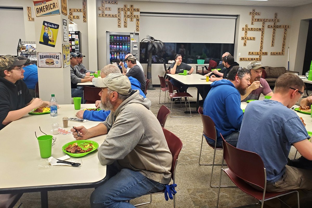 SERVED WITH LOVE. Today our team was treated to a special Valentine's Day breakfast.  A special thanks goes out to our chefs who got up extra early to deliver quite the feast - pancakes, eggs, hash browns, bacon and sausage. Thank you all for everything you do!