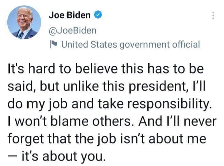 @RonFilipkowski Thought Joe Biden had been in charge for 2 years? Everything that goes wrong is blamed on President Trump. From train derailment to China balloons in the air! Joe Biden promised us once he became president he would be responsible!