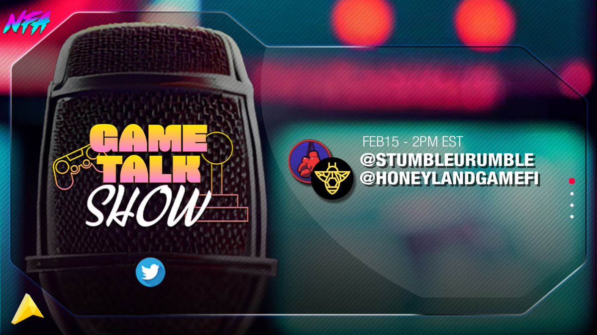 arcade2earn's tweet photo. Tomorrow๐ฅ @StumbleURumble &
๐ @HoneylandGameFi take center stage on the #GameTalkShow ๐ฎ๐บ๐๏ธ w/ @Treki33 & @DrJPEG_
๐๏ธ๐๐Join us at 2PM EST
https://t.co/lKtpu6pyJq https://t.co/QzktZXoNWY