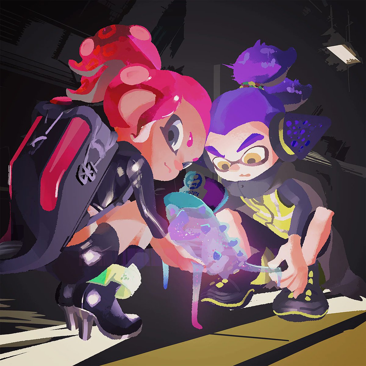 BixelsWixels's tweet photo. Remember when the Splat Twitter released official Valentines Day art of Agent 3 and 8, but deliberately changed their genders in both pieces to be straight, despite 99% of previous promos, trailers, and artwork having them both be female. https://t.co/EqZlcHM63a