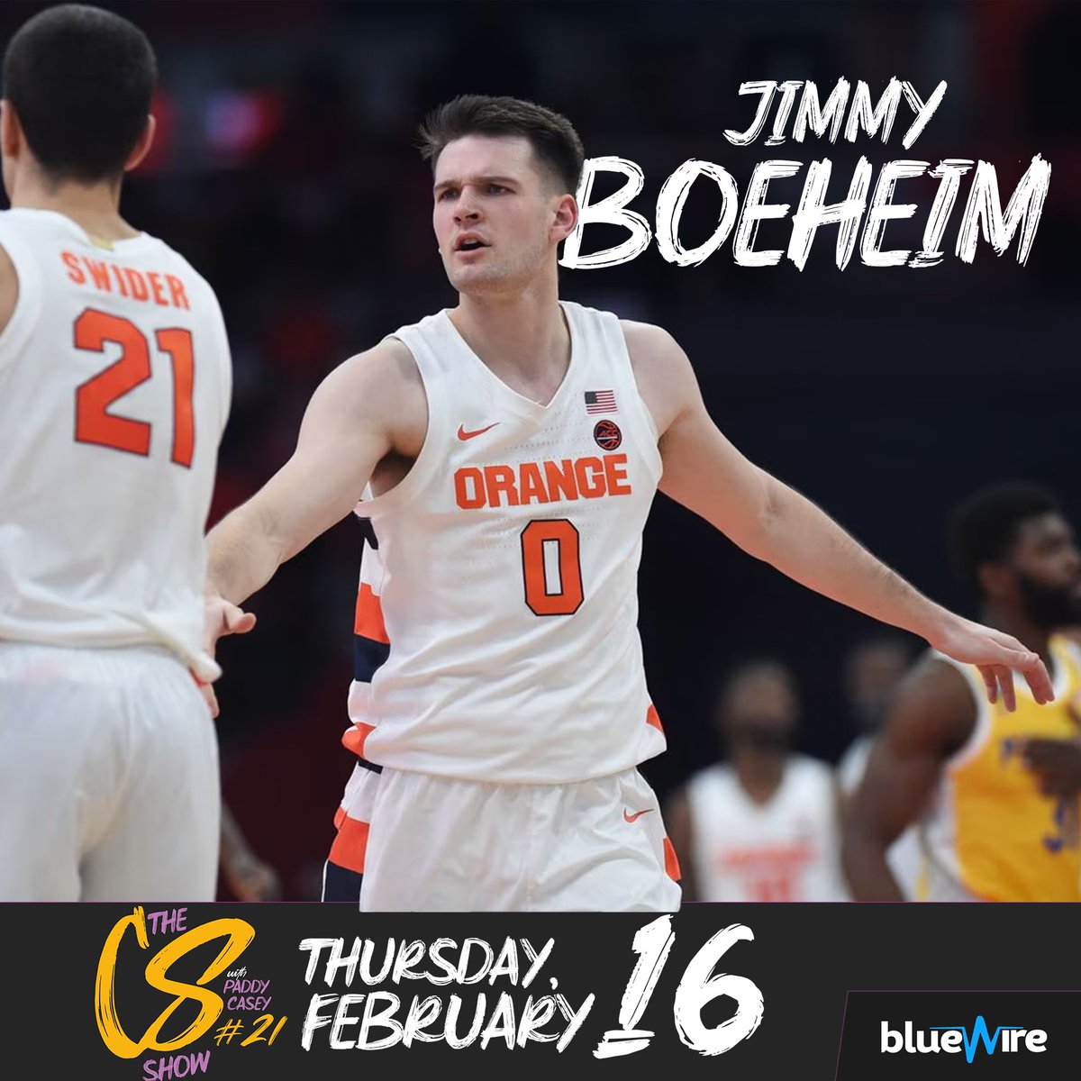 This Thursday, JIMMY BOEHEIM joins the show to take his rightful place as the honorary third host, and talks his overseas gig, his time in Syracuse, and growing up in the Boeheim family. Don’t miss it!