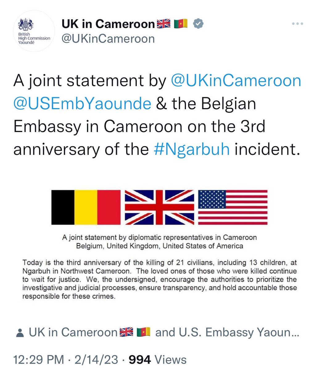 Akwangaderek's tweet photo. This is worse than hypocrisy. This is tactical #spinelessness, #moralbankruptcy, #diplomaticescapism. Asking a #rapist to investigate its own #crime is  the highest form of support for the rapist. #Yaounde can’t investigate itself. https://t.co/AJGbN1xKvb