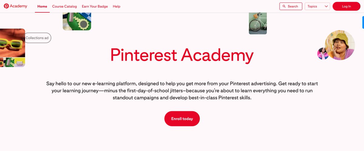 Want to level up your Pinterest marketing? Check out <a href="/Pinterest/">Pinterest</a> Academy. 

✏️ Here's some of the course material available:
- Pinterest Ad Formats
- Targeting
- Creative Strategy
- Bidding &amp; Auction 
- Ads Manager

pinterestacademy.com