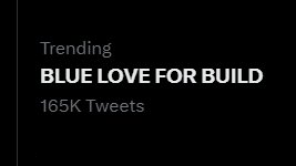 #บิวได้บทพีทมาอย่างถูกต้อง trending at 118K+ tweets.
#ValentinewithBuild trending at 188K+ tweets.
BLUE LOVE FOR BUILD trending at 165K+ tweets.~💙

[#BuildJakapan @Buildbuilddd #Beyourluve]