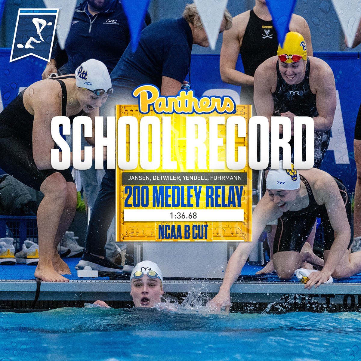 Pitt_SWIM_DIVE's tweet photo. ANOTHER ONE...

Women's 200 Medley Relay sets a new school record 💪

#H2P | #H2oP https://t.co/3B7T0GXFHa