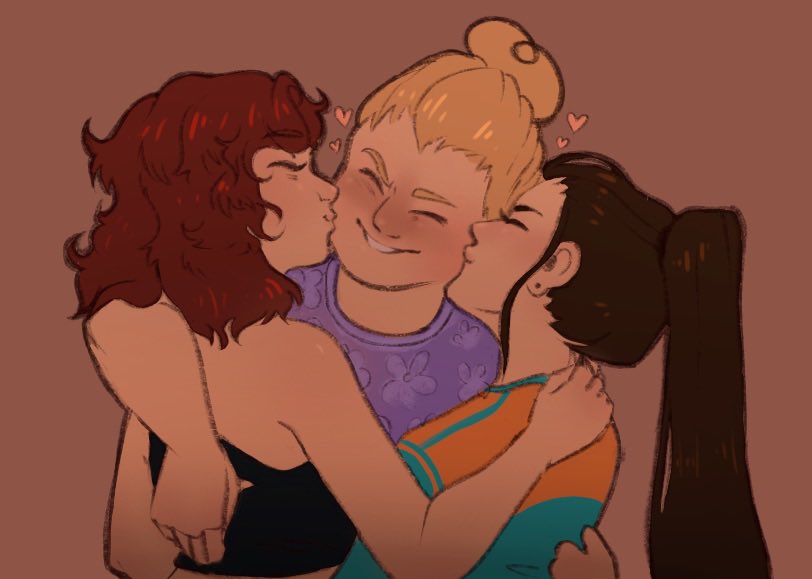 Mizea's tweet image. Happy Valentine’s Day to my two lovely partners! Here’s a piece I did of us a while ago.