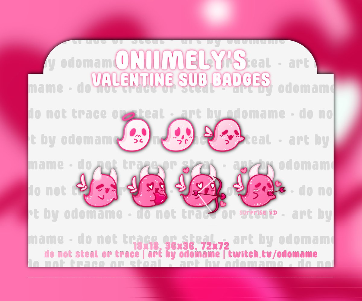 Valentine Badges for Valentine @Oniimely on Twitch ❤

#subbadge #TwitchEmoteArtist #VTuberAssets