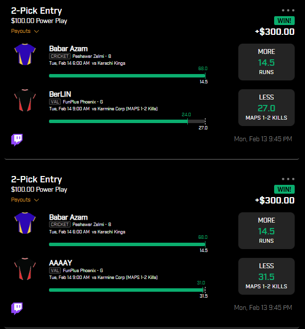azndfs's tweet photo. idk who it was that posted the cricket mistake but many blessings to you

was at the gym and been up so many units lately I just rode it without looking at it

ty @subo1218 and @kordfs for the BerLIN + AAAY picks, when I can't dig in and need pairs, they always give me the sauce

#gamblingtwitter #prizepicks #UnderdogFantasy
