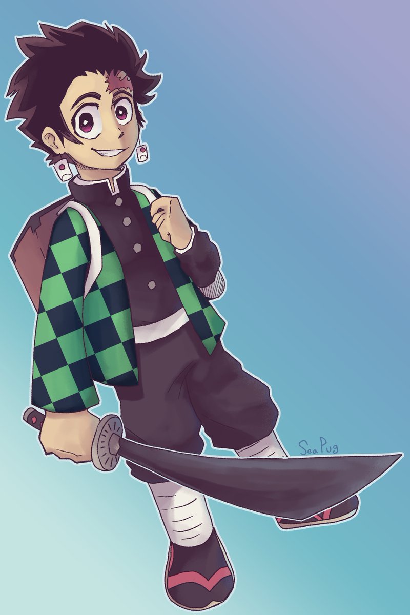 seapugg's tweet image. i drew  tanjiro !