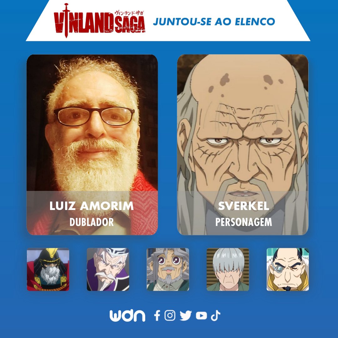 WDN - World Dubbing News on X: ⚔️ Novo dubladores juntam-se ao elenco de 'Vinland  Saga' • Luiz Amorim como Sverkel • Maitê Cunha como Arnheid   / X