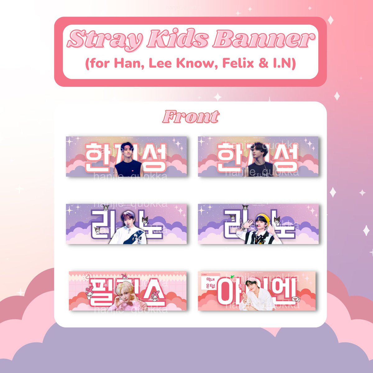 hanjie_quokka's tweet photo. ༺♡ STRAY KIDS BANNERS ♡༻
 
FAN SUPPORT by @hanjie_quokka 

(For Han, Lee Know, Felix &amp; I.N)

#SKZinManila2023 
#SKZinMNL2023
#MANIAC_IN_MANILA

More details below👇 https://t.co/0xBL5nBiyi