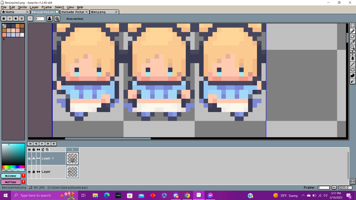 Aggressivekit's tweet photo. First row of michelle done, she is so cute and Benji's older sister who goes to the same school as them
#sprite #CHaractersprite #SpringPromise #Indiegame #indie #indiedev #Indiecompany #VN #RPG #Visualnovel #indiegame #indiegamedev https://t.co/3dqGjMH4AM