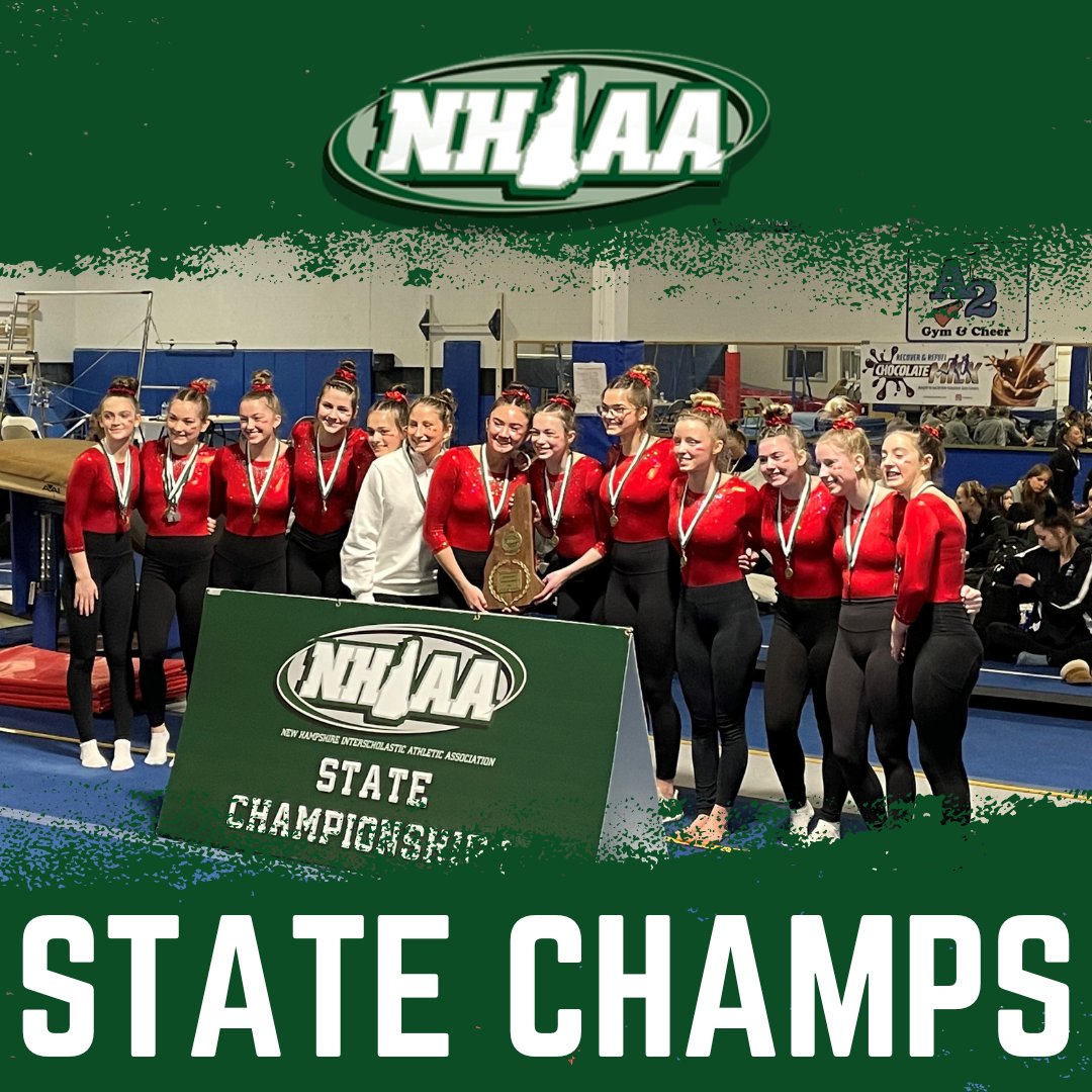 NHIAA_LOA's tweet photo. CONGRATULATIONS!
⭐️'23 NHIAA Gymnastics State Champions

🥇Pinkerton Academy
🥈Bishop Guertin

Full Results from the 120+ competitors and teams: 
🟢 https://t.co/oDcPoNa3bq

Thank you, A2 Gym &amp; Cheer (Salem) for hosting! 

#NHIAASports https://t.co/KAcvBjiSAq