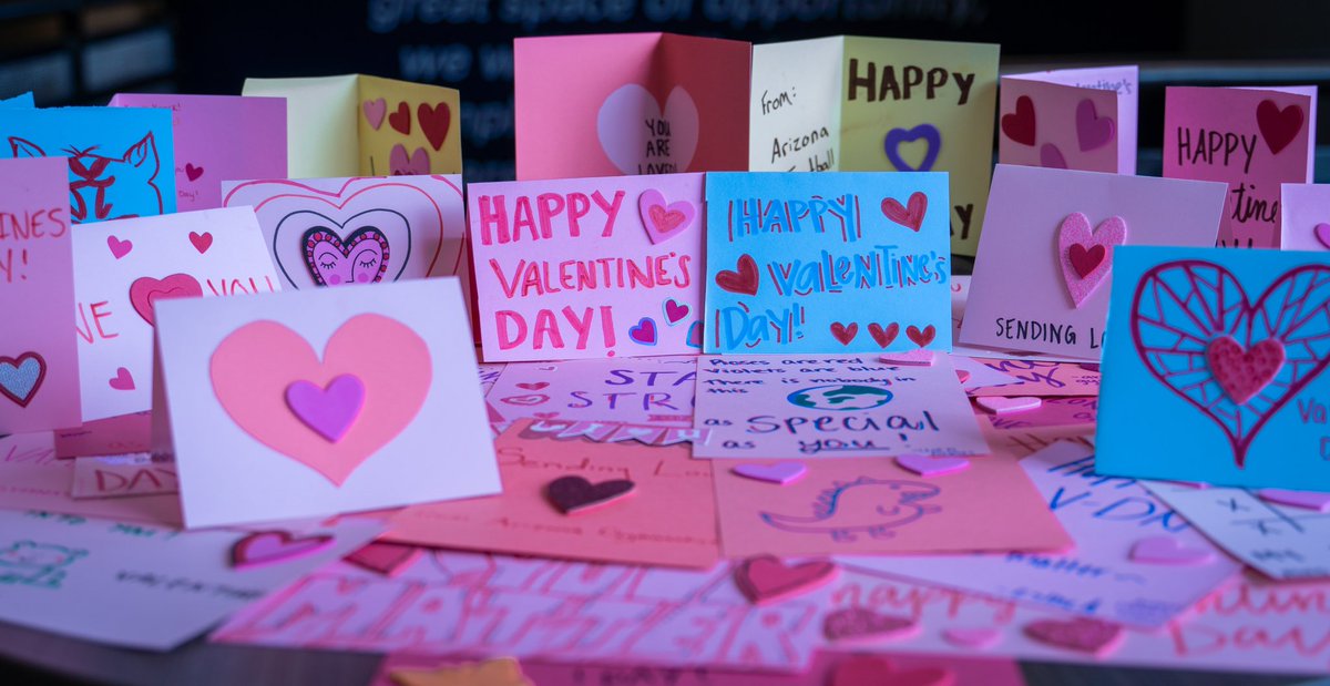 UAWildcatWay's tweet photo. Sending love to our friends at Diamond’s Children Medical Center ❤️ 

Students created over 270 Valentine’s Cards for patients #BearDown https://t.co/hjDIUPRbdh