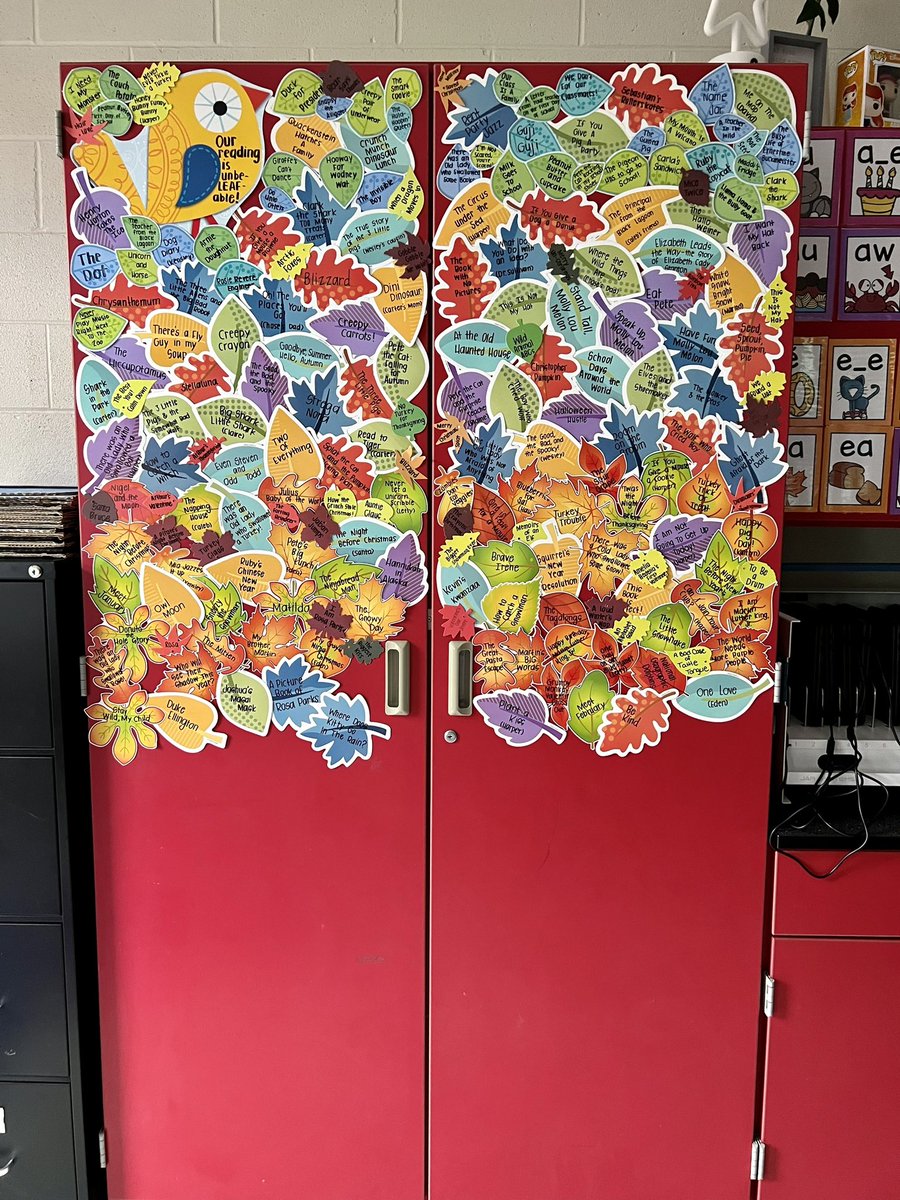 Updated unbeLEAFable reading. 
Each leaf represents a book our class has read this year! 🍃 🍁