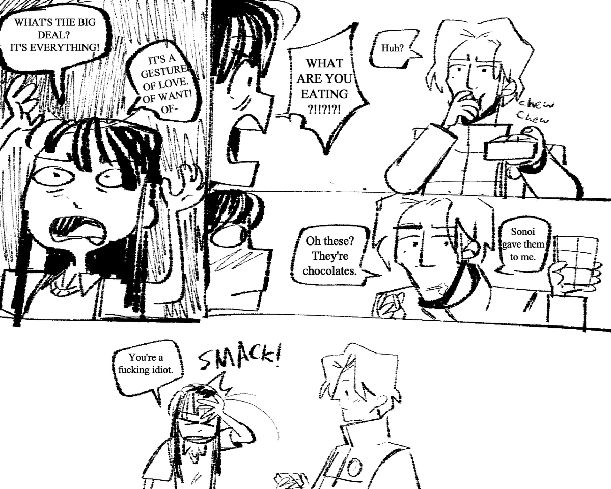 [1/2]
Happy valentines day to Tarou and Sonoi this is something I made for them because they're idiots 