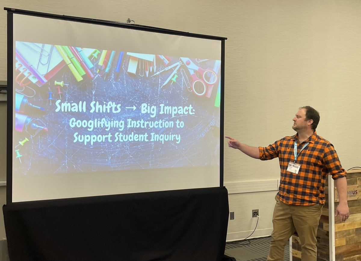 We saved the best for last! <a href="/JParsons_DCS/">Jason Parsons, DCS Tech Coach</a> presented on “Small Shifts➡️Big Impact: Googlifying Instruction to Support Student Inquiry”  #OETC23 #BetterTogetherDCS #EdTechTools