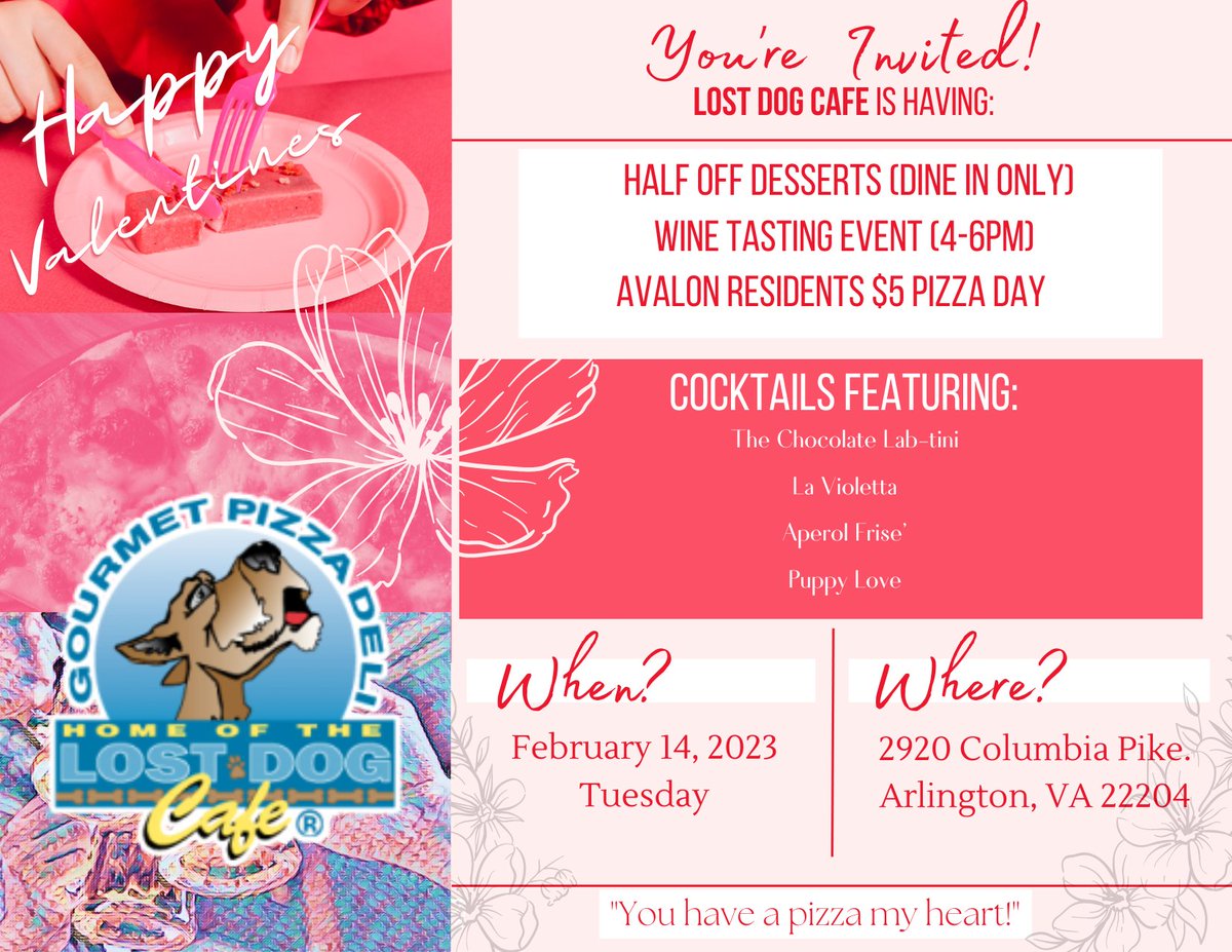 Happy Valentine's!!
From Team Lost Dog Cafe 💕

#lostdogcafesoutharlington #valentines #dmvevents