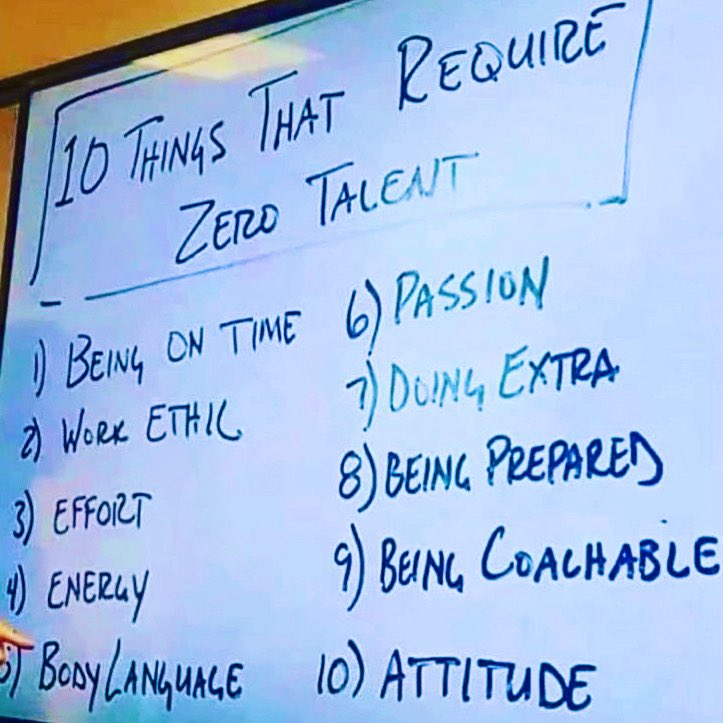 0 Talent ————- 100% Attitude