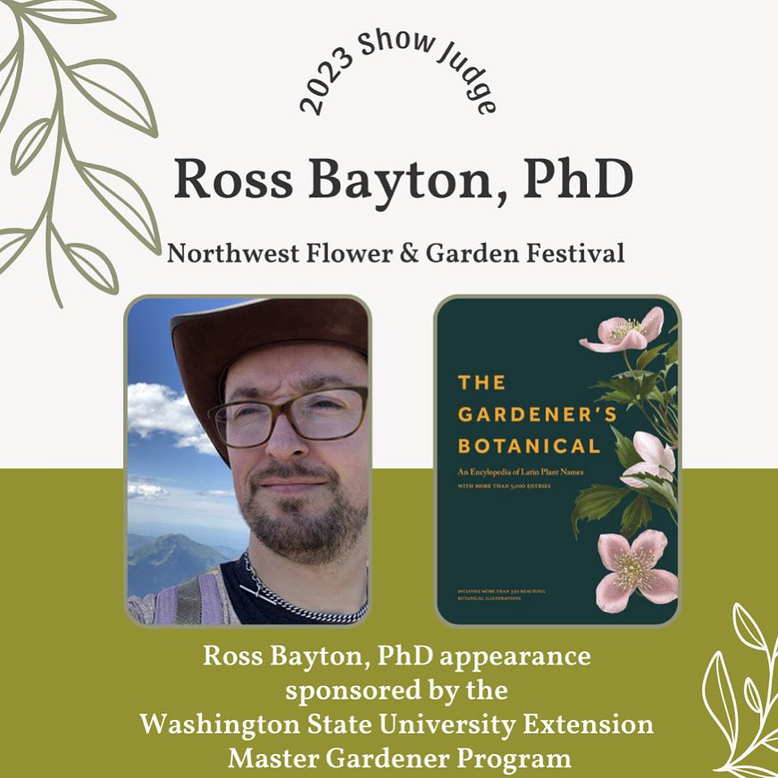 Many thanks to <a href="/WSUExtension/">WSU Extension</a> <a href="/MasterG56094375/">WSU Master Gardener Program</a> for sponsoring 2023 show judge and speaker, Ross Bayton, PhD. Visit gardenshow.com/seminars for additional details.