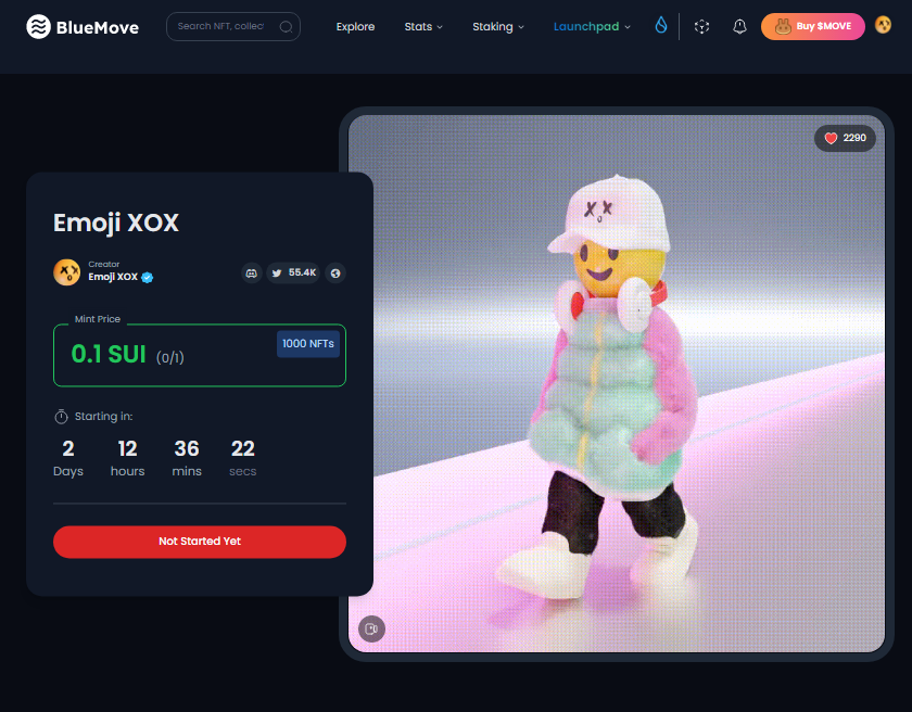 Emoji XoX on Twitter "Our Testmint is on 17th Feb on BlueMove_OA Don