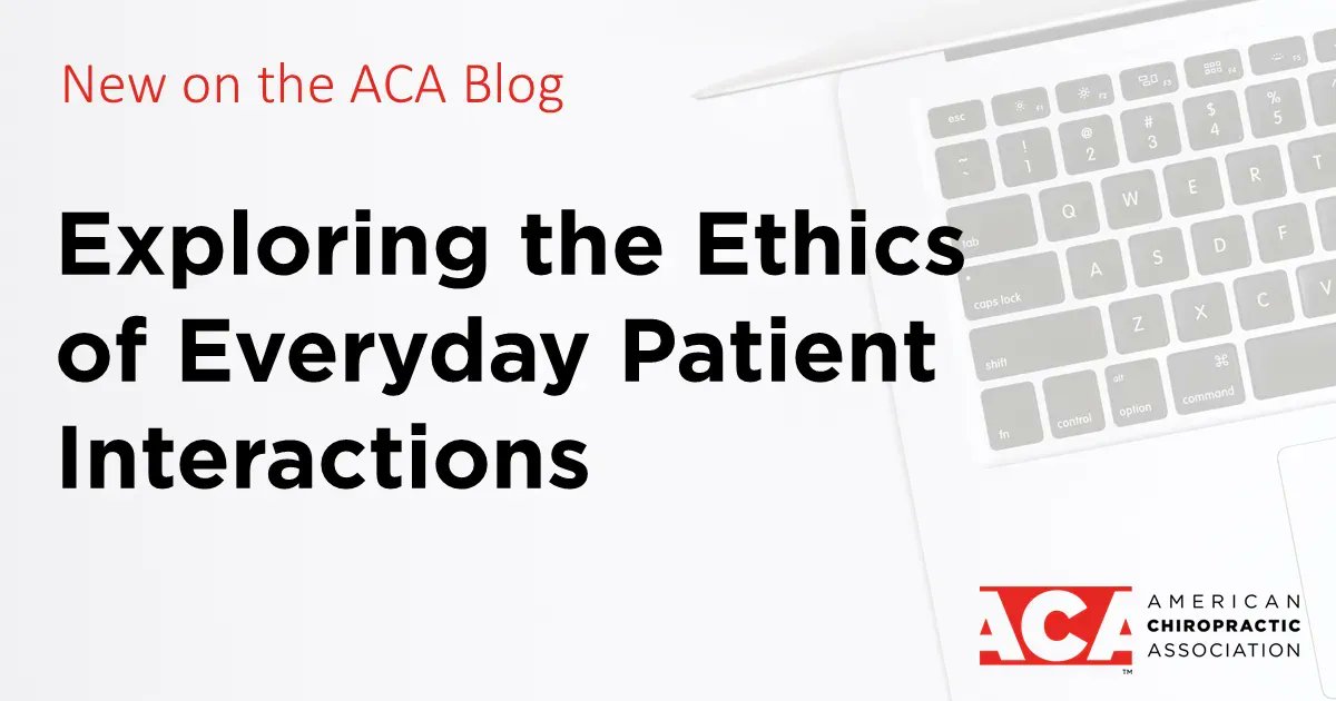 ACAtoday's tweet photo. In the latest #ACABlog post, we interview Charles Simpson, DC, DABCO, about his Learn ACA webinar, which explores the ethical considerations that exist in everyday healthcare practice. Learn more here: https://t.co/MtrcPuv0qX https://t.co/HiPb61W7OX