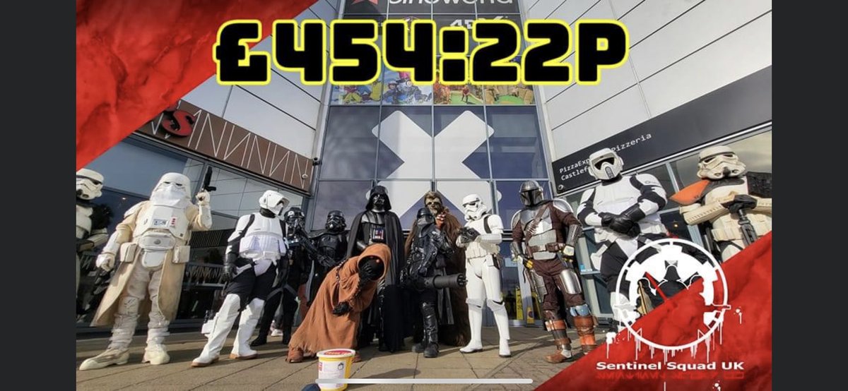 PaulaWalkerp7's tweet photo. Our first troop of 2023 with troopers dusting off the cobwebs after a few weeks off, an epic day at @XscapeYorkshire32 collecting for @CandlelightersT 
A fantastic start to the year with £454:22 raised
#SentinelSquadUK #TroopingToHelpOthers #StarWars https://t.co/yltyHBiJ7a