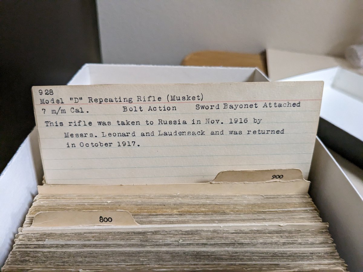 Did you get a boring card today? Here's a cooler one. From the original card inventory of the Winchester collection detailing a prototype that Winchester took to the Russian government in WWI.