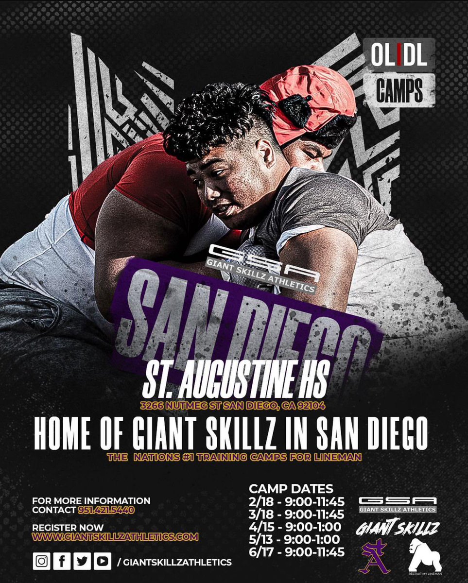 coachtrolli's tweet photo. Don’t miss out. OL/DL make sure to register https://t.co/V4UymmJJ6A #Gz ⬆️ @Daygofootball @EC_Preps_SD @SanSpotlight @MBASports1 @SDFBRecruits @SDPrepInsider @sdvarsitysports @PPRPapaPig @SDUSDAthletics_ @SUHSD https://t.co/HI2pPlyRXK