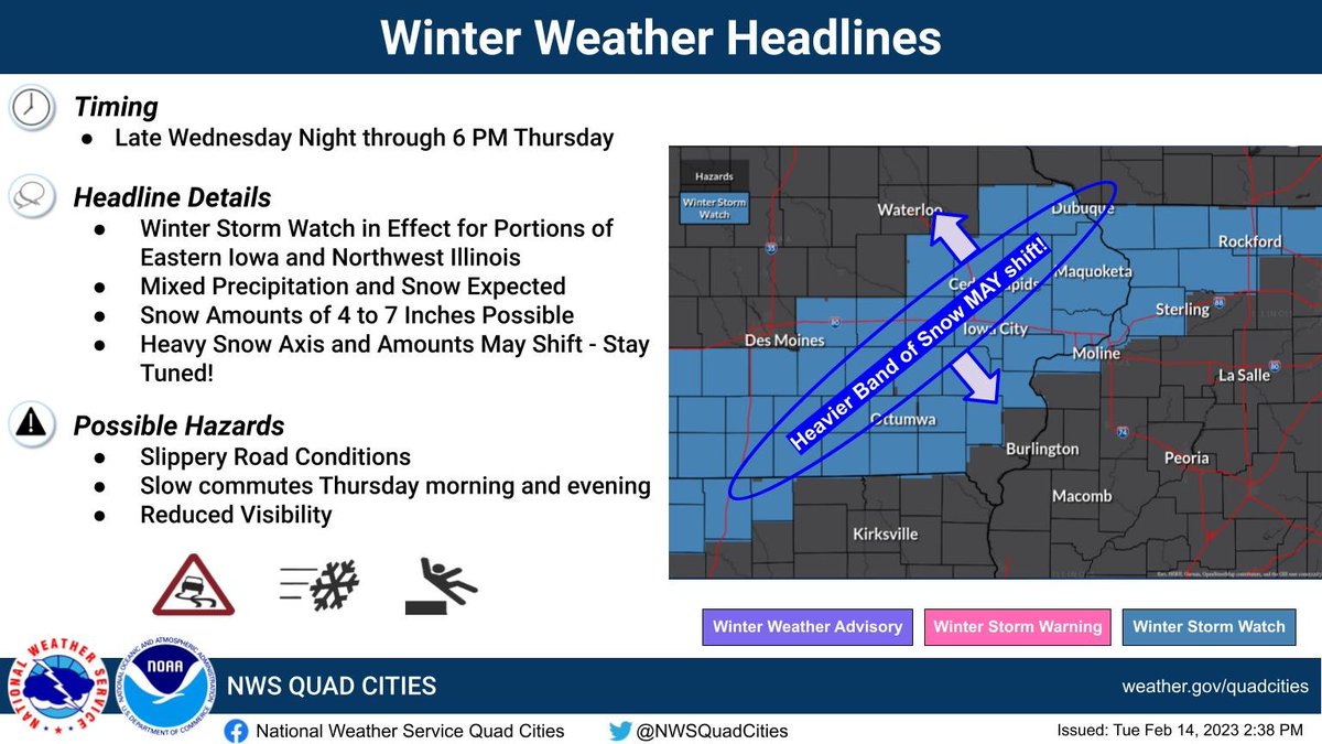 NWS Quad Cities on Twitter "A Winter Storm Watch has been issued for