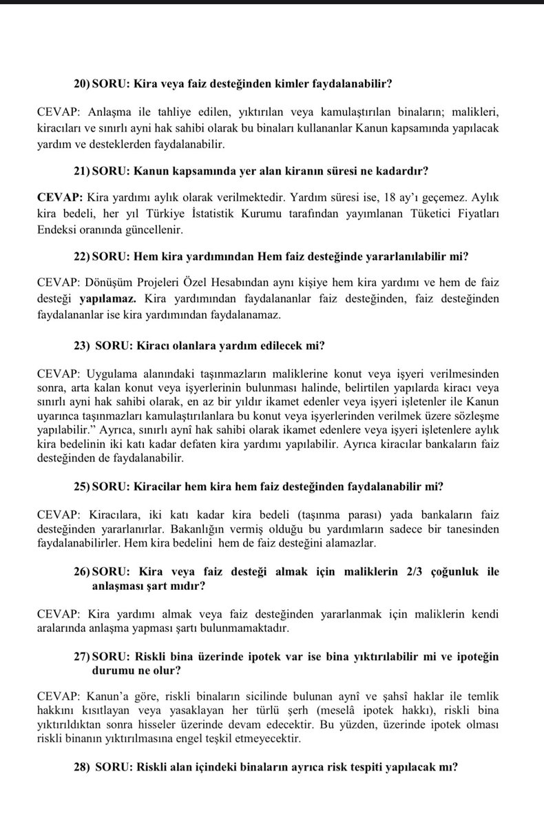 Kentsel Dönüşüm uygulamalarına ilişkin hukuki bilgi notu.