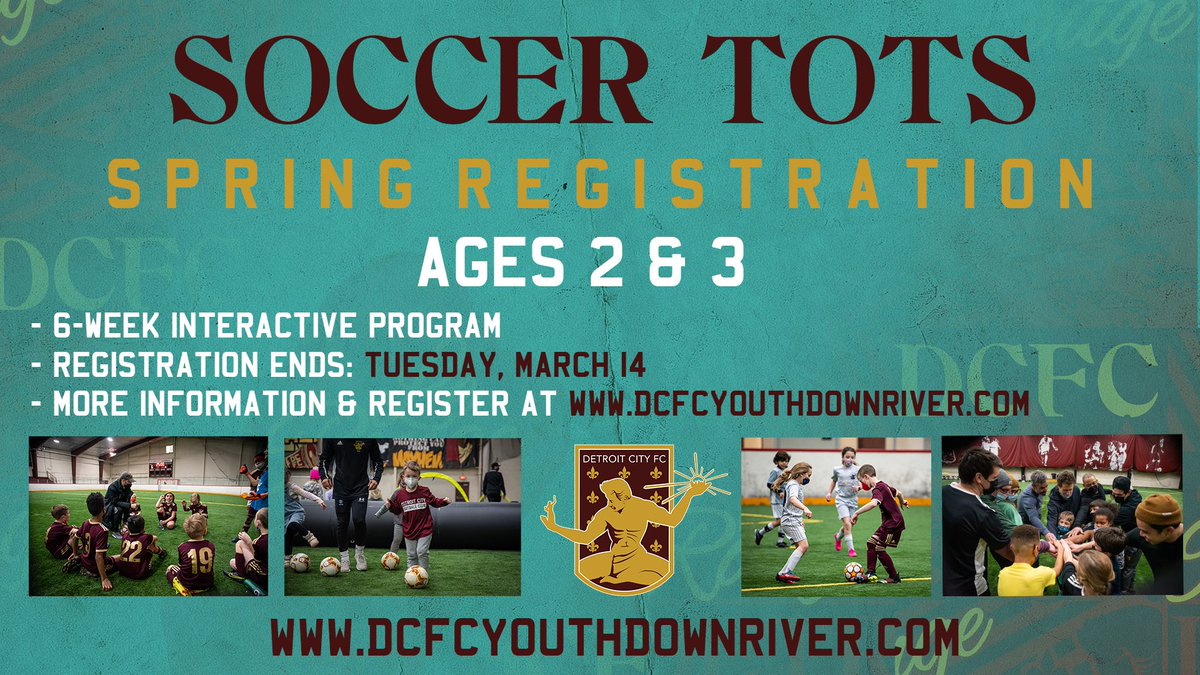 DCFCDownriver's tweet image. ⚽ 𝙎𝙋𝙍𝙄𝙉𝙂 𝙎𝙊𝘾𝘾𝙀𝙍 𝙍𝙀𝙂𝙄𝙎𝙏𝙍𝘼𝙏𝙄𝙊𝙉 ⚽

- 𝙿𝚛𝚘𝚐𝚛𝚊𝚖𝚜 𝚏𝚘𝚛 𝐀𝐠𝐞𝐬 𝟐-𝟏𝟖
- 𝙰𝚕𝚕 𝙻𝚎𝚟𝚎𝚕𝚜
- 𝚁𝚎𝚐𝚒𝚜𝚝𝚛𝚊𝚝𝚒𝚘𝚗 𝙴𝚗𝚍𝚜 𝚘𝚗 𝐓𝐮𝐞𝐬𝐝𝐚𝐲, 𝐌𝐚𝐫𝐜𝐡 𝟏𝟒
- 𝙼𝚘𝚛𝚎 𝙸𝚗𝚏𝚘𝚛𝚖𝚊𝚝𝚒𝚘𝚗 &amp;amp; 𝚁𝚎𝚐𝚒𝚜𝚝𝚎𝚛 𝚊𝚝 dcfcyouthdownriver.com