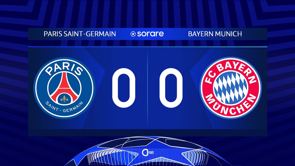 ActuFoot_'s tweet photo. ⏱️ MI-TEMPS !

PARIS 🇫🇷  0-0  🇩🇪 BAYERN

#PSGBAY @Sorare https://t.co/IBsLvDj5o4