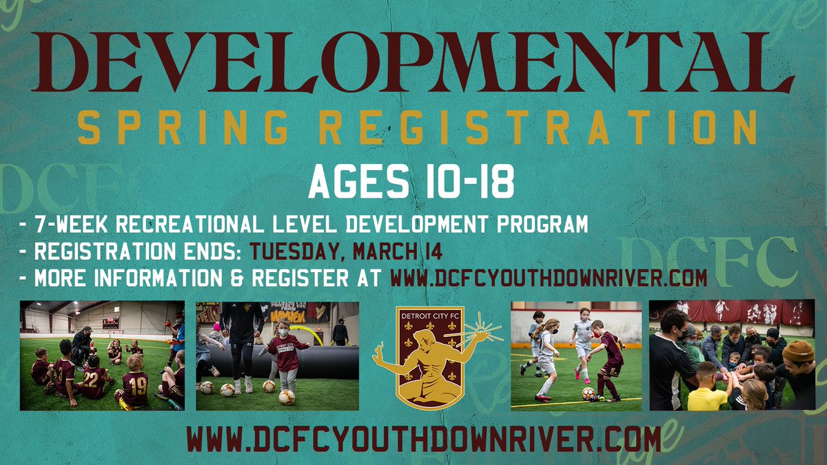 DCFCDownriver's tweet image. ⚽ 𝙎𝙋𝙍𝙄𝙉𝙂 𝙎𝙊𝘾𝘾𝙀𝙍 𝙍𝙀𝙂𝙄𝙎𝙏𝙍𝘼𝙏𝙄𝙊𝙉 ⚽

- 𝙿𝚛𝚘𝚐𝚛𝚊𝚖𝚜 𝚏𝚘𝚛 𝐀𝐠𝐞𝐬 𝟐-𝟏𝟖
- 𝙰𝚕𝚕 𝙻𝚎𝚟𝚎𝚕𝚜
- 𝚁𝚎𝚐𝚒𝚜𝚝𝚛𝚊𝚝𝚒𝚘𝚗 𝙴𝚗𝚍𝚜 𝚘𝚗 𝐓𝐮𝐞𝐬𝐝𝐚𝐲, 𝐌𝐚𝐫𝐜𝐡 𝟏𝟒
- 𝙼𝚘𝚛𝚎 𝙸𝚗𝚏𝚘𝚛𝚖𝚊𝚝𝚒𝚘𝚗 &amp;amp; 𝚁𝚎𝚐𝚒𝚜𝚝𝚎𝚛 𝚊𝚝 dcfcyouthdownriver.com