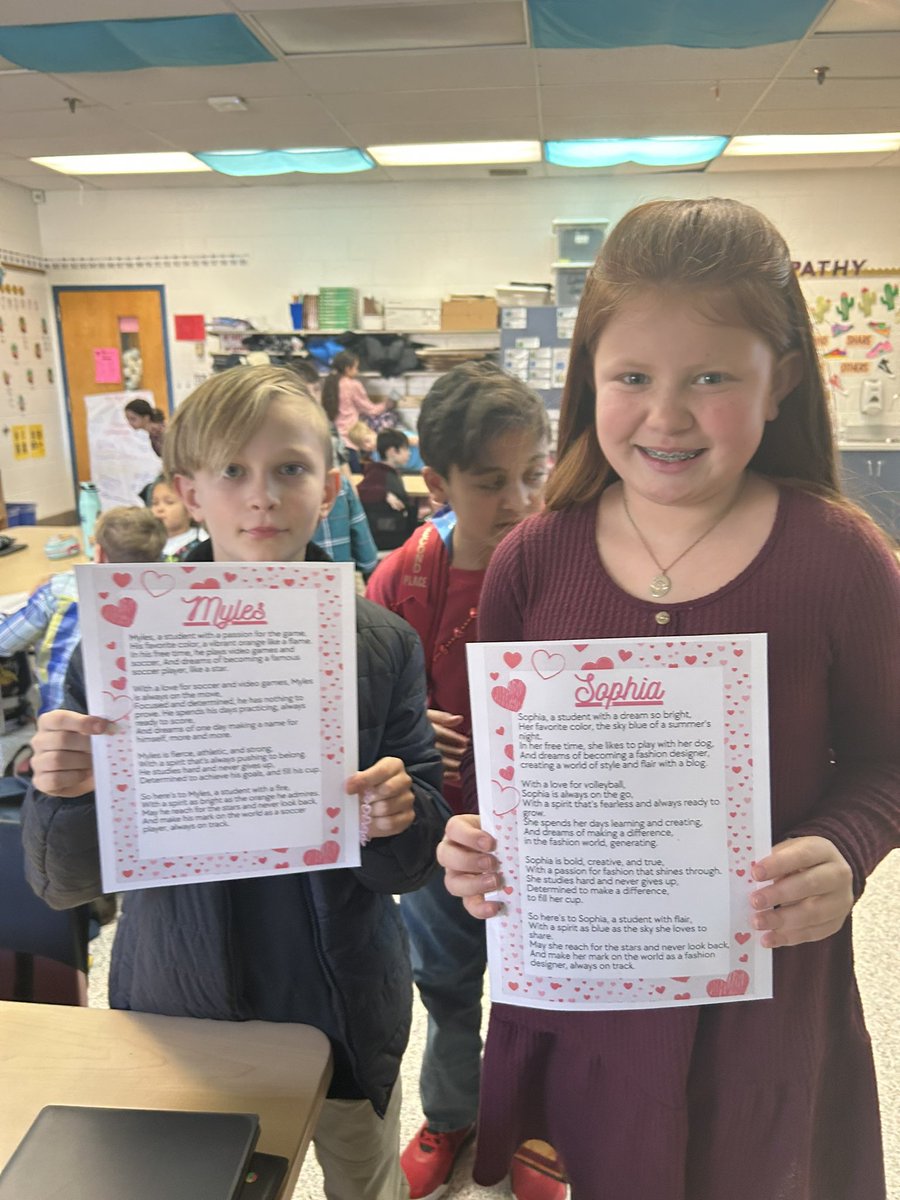 BFergusonVB's tweet photo. Pro tip: use @OpenAI to generate unique poems for every student they💜

How? Ss fill out google form, export sheet. add columns of directions for #ChatGPT. Copy+paste rows into #ChatGPT- then boooom💥  you got yourself a thoughtful valentine 💌 @jmattmiller @MrsBarrowIn4th #vbits https://t.co/wS43QCNGkn