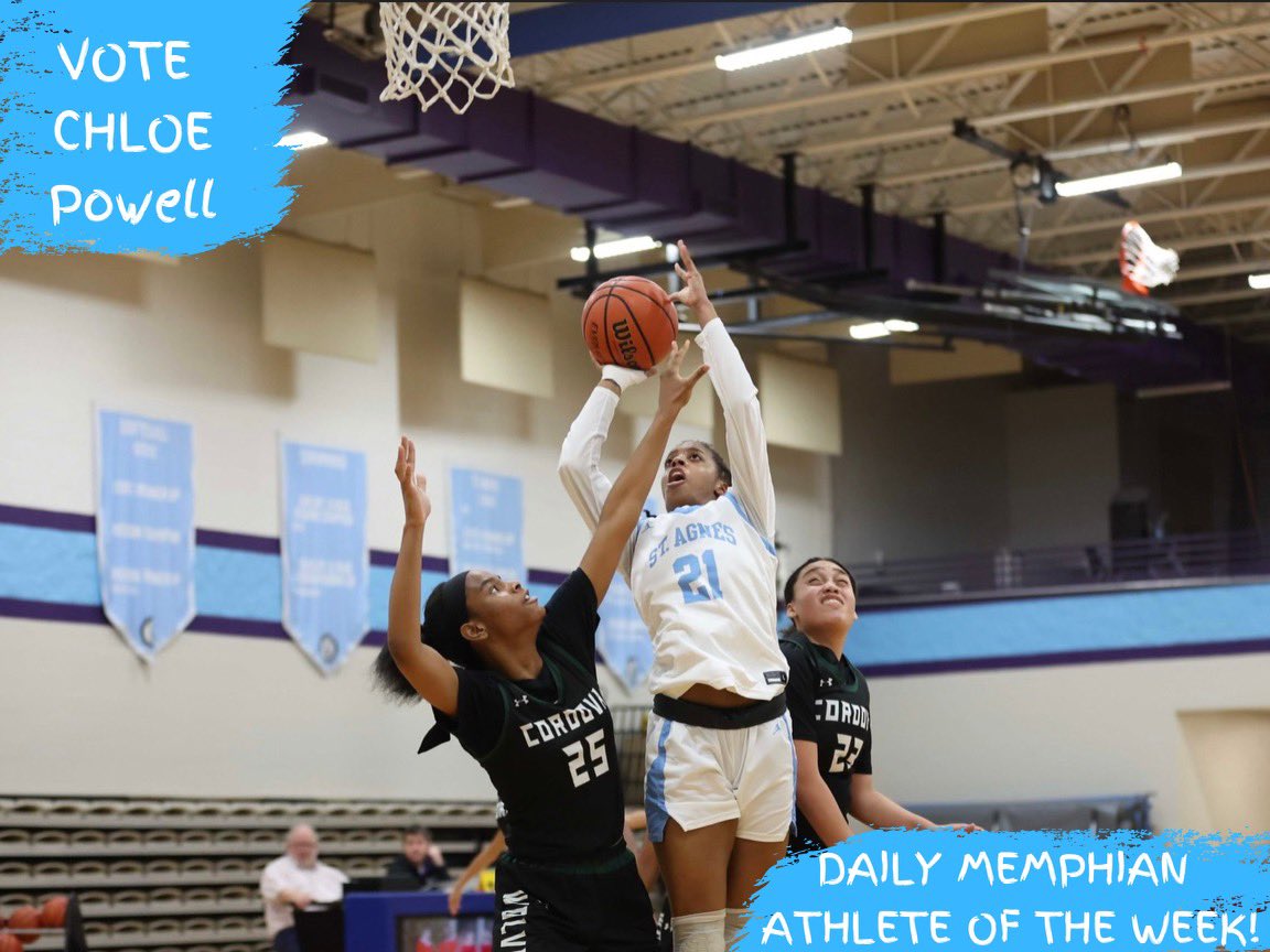 saastarsbball's tweet photo. Vote for Chloe Powell for @DailyMemphian Athlete of the Week! https://t.co/NUdPNMRitV https://t.co/FaeePSrGw2